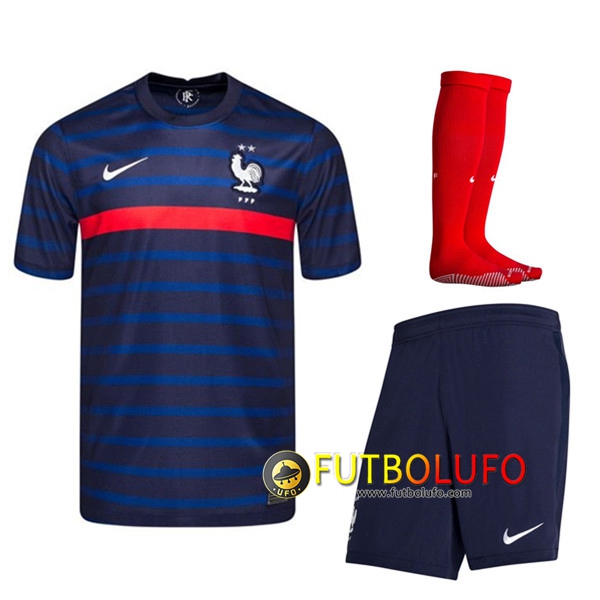 Traje Camisetas Futbol Francia Primera (Cortos+Calcetines) UEFA Euro 2020