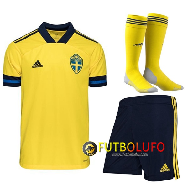 Traje Camisetas Futbol Suecia Primera (Cortos+Calcetines) 2020/2021