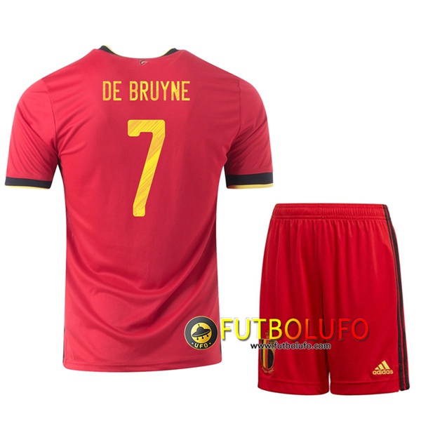 Camisetas Futbol UEFA Euro 2020 Belgica (DE bruyne 7) Ninos Primera