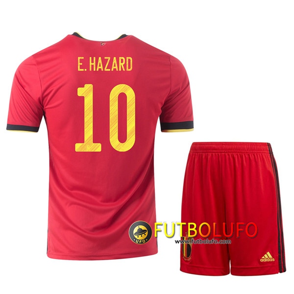 Camisetas Futbol UEFA Euro 2020 Belgica (E.Hazaro 10) Ninos Primera