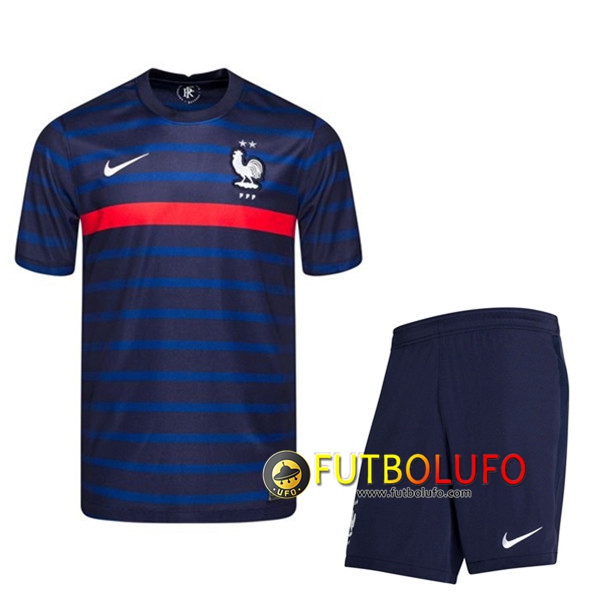 Traje Camisetas Futbol Francia Primera + Cortos UEFA Euro 2020