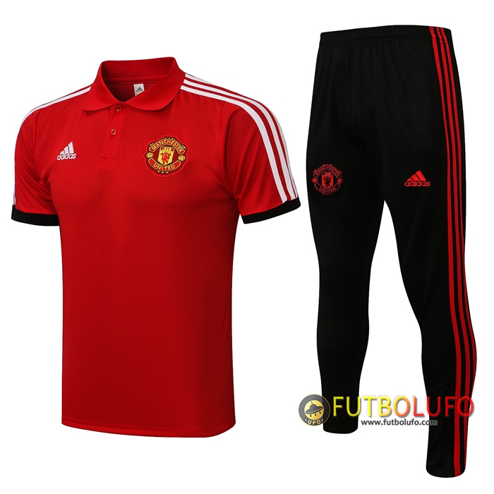 Camiseta Entrenamiento Manchester United + Pantalones Rojo/Blanca 2021/2022