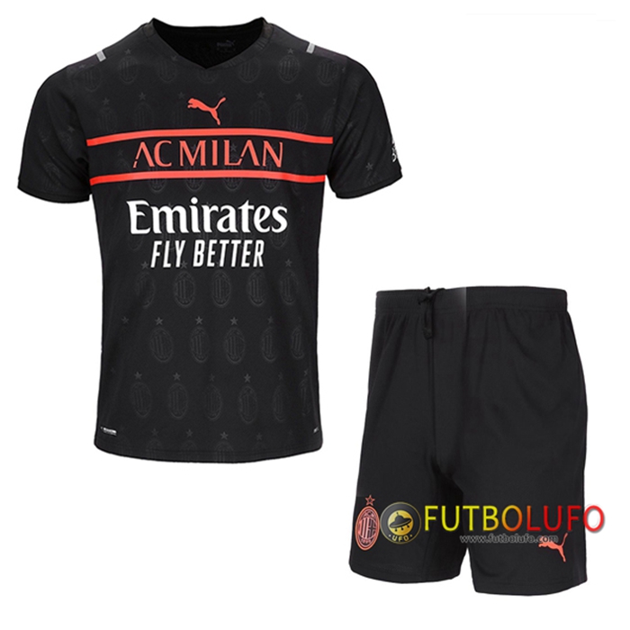 Traje Camiseta Futbol AC Milan Tercero + Cortos 2021/2022