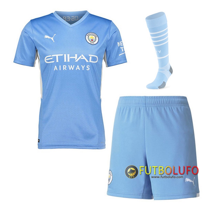 Traje Camiseta Futbol Manchester City Titular (Cortos + Calcetines) 2021/2022