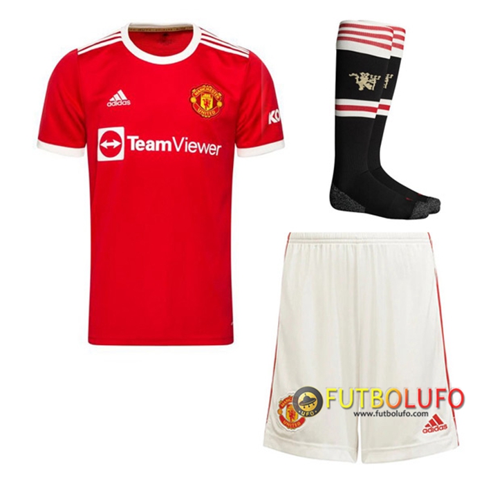 Traje Camiseta Futbol Manchester United Titular (Cortos + Calcetines) 2021/2022