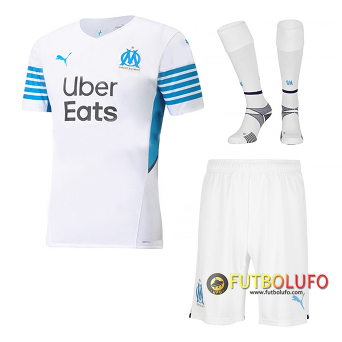 Traje Camiseta Futbol Marsella OM Titular (Cortos + Calcetines) 2021/2022