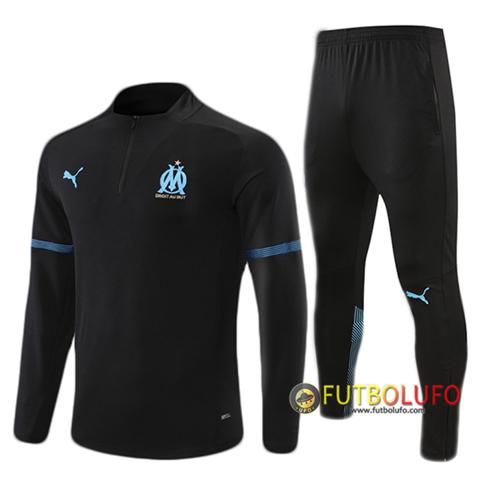 Chandal Equipos De Futbol Marsella OM Ninos Negro/Azul 2021/2022