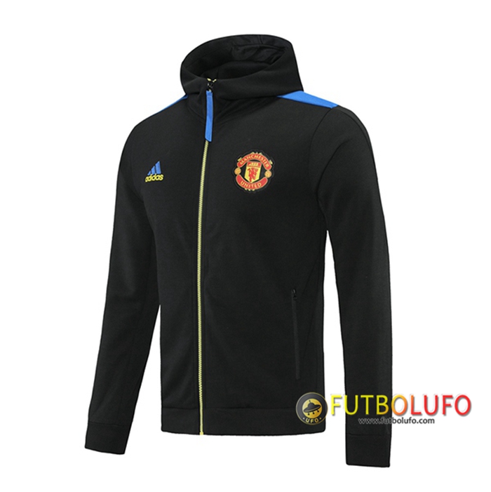 Chaqueta Con Capucha Manchester United Negro/Azul/Amarillo 2021/2022