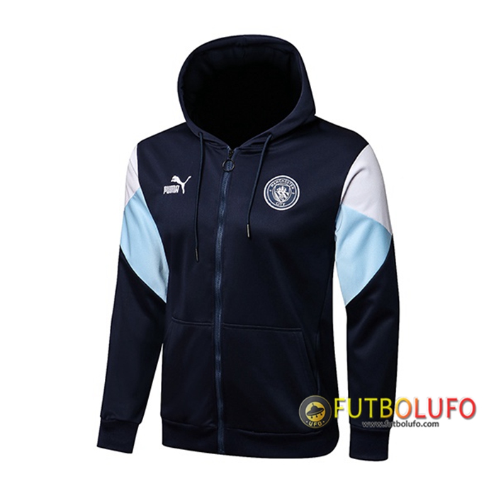 Chaqueta Con Capucha Manchester City Azul Marino/Azul/Blanca 2021/2022