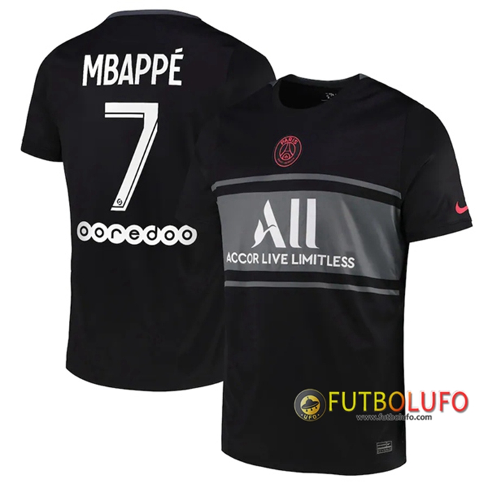 Camiseta Futbol Jordan PSG (Mbappe 7) Tercero 2021/2022