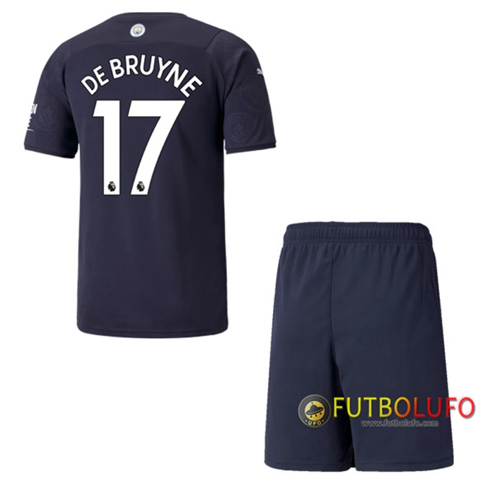 Camiseta Futbol Manchester City (DEBRUYNE 17) Ninos Tercero 2021/2022