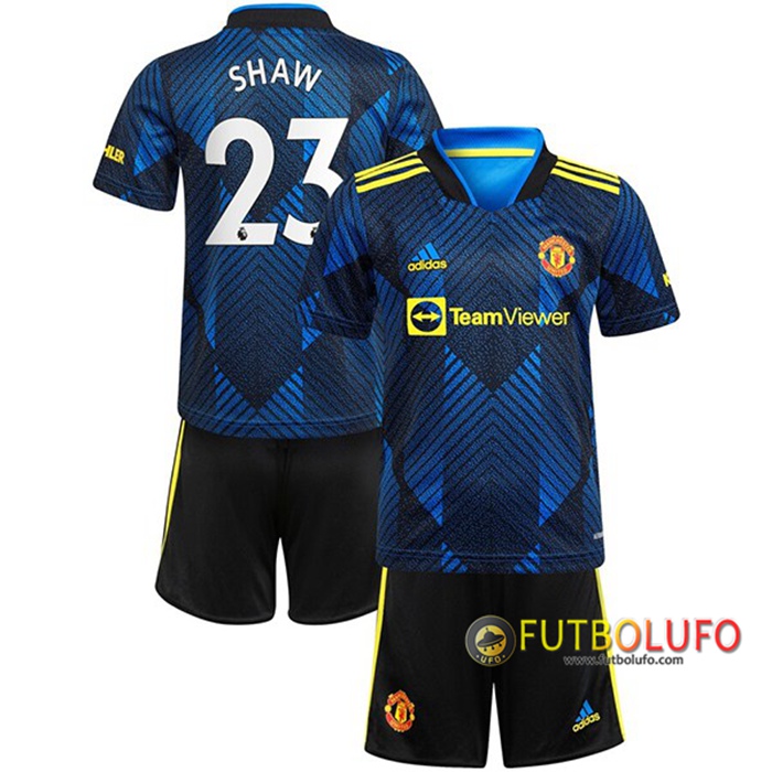 Camiseta Futbol Manchester United (Shaw 23) Ninos Tercero 2021/2022