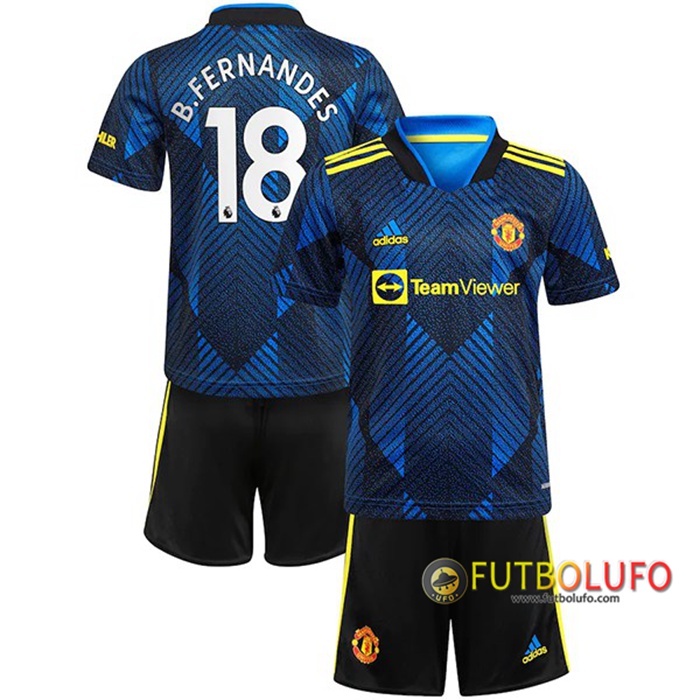 Camiseta Futbol Manchester United (B.Fernandes 18) Ninos Tercero 2021/2022
