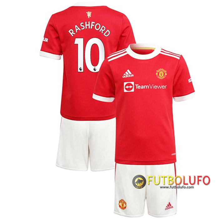 Camiseta Futbol Manchester United (Rashford 10) Ninos Titular 2021/2022