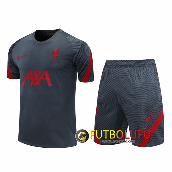 Camiseta Entrenamiento FC Liverpool + Shorts Gris 2020/2021
