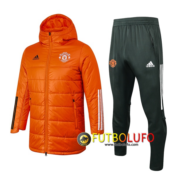 Chaqueta De Plumas Manchester United Naranja + Pantalones 2020 2021