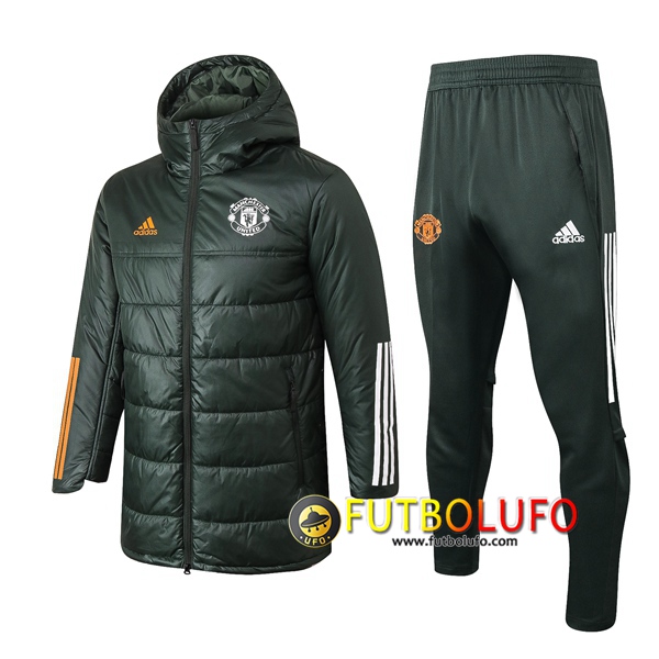 Chaqueta De Plumas Manchester United Verdee + Pantalones 2020 2021