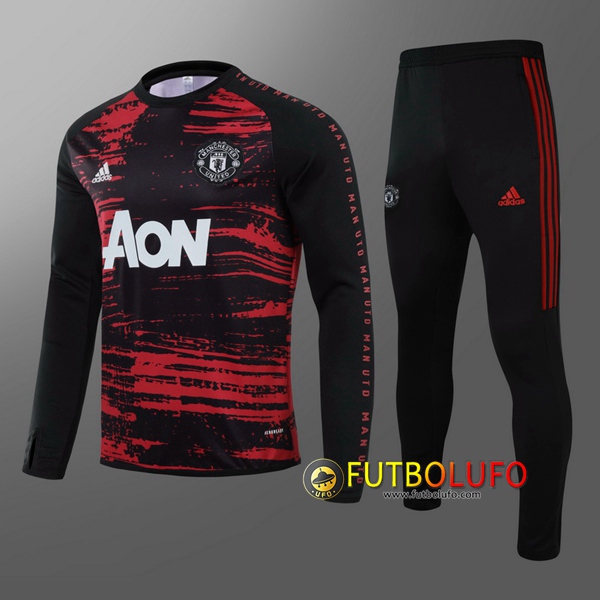 Chandal del Manchester United Ninos Negro 2020/2021 Sudadera + Pantalones