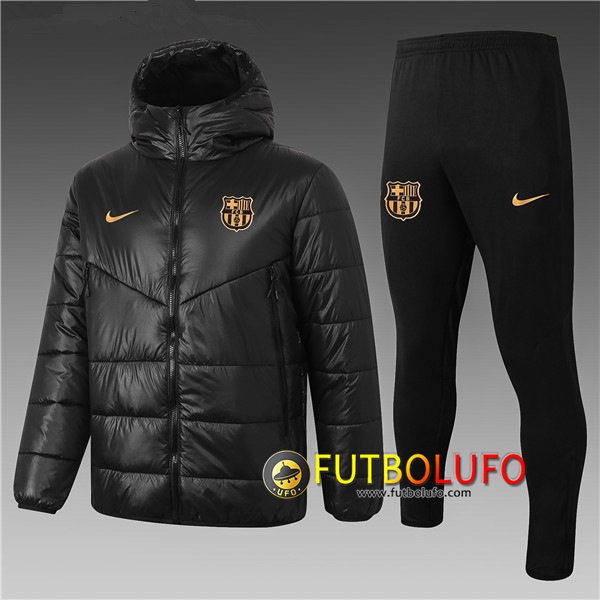 Chaqueta De Plumas FC Barcelona Negro + Pantalones 2020 2021