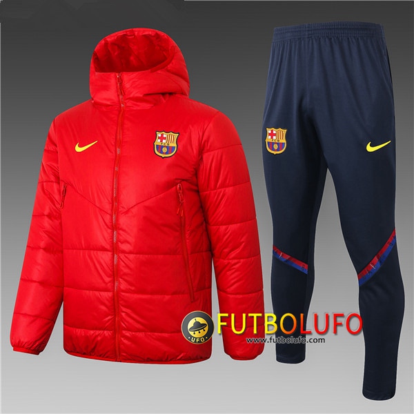 Chaqueta De Plumas FC Barcelona Roja + Pantalones 2020 2021