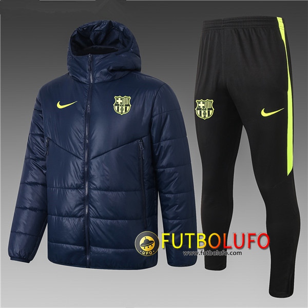 Chaqueta De Plumas FC Barcelona Azul Marin + Pantalones 2020 2021