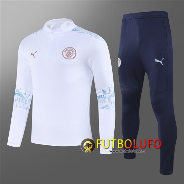 Chandal del Manchester City Ninos Blanco 2020/2021 Sudadera + Pantalones