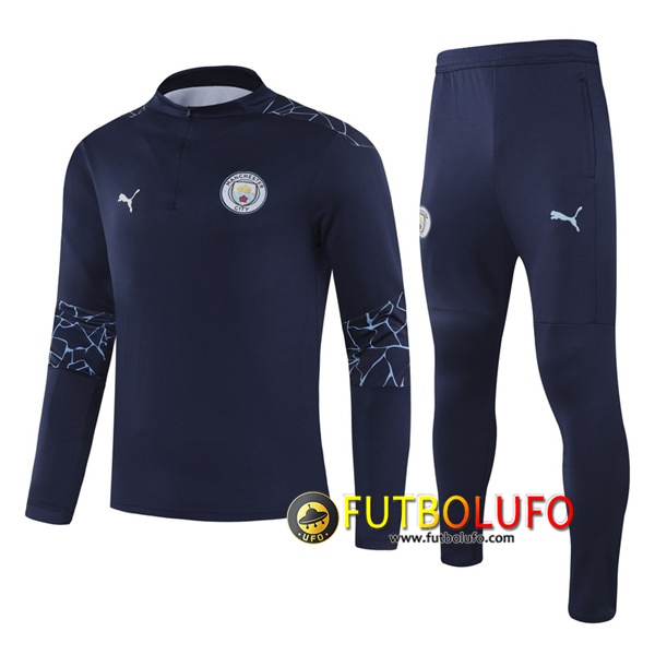 Chandal del Manchester City Ninos Azul Marin 2020/2021 Sudadera + Pantalones