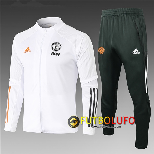 Chandal del Manchester United Ninos Blanco 2020/2021 Chaqueta + Pantalones