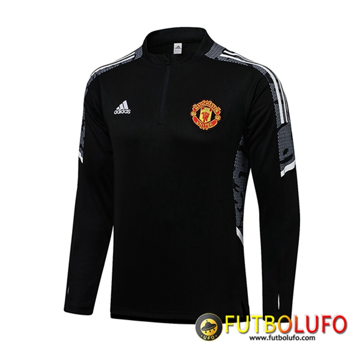 Sudadera De Entrenamiento Manchester United Negro/Blanca 2021/2022
