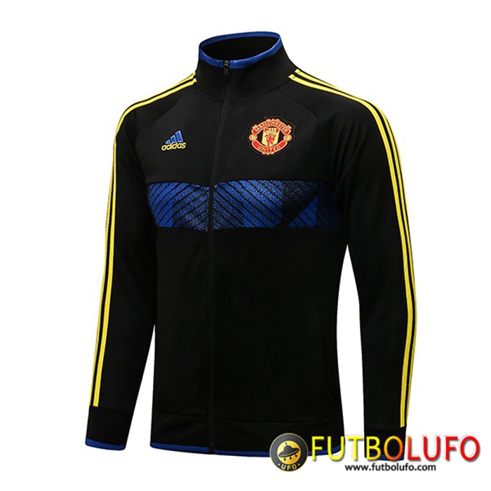 Chaquetas Futbol Manchester United Negro/Amarillo/Azul 2021/2022