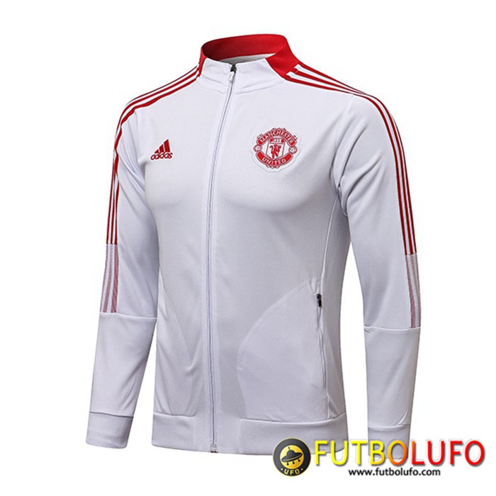 Chaquetas Futbol Manchester United Blanca/Rood 2021/2022