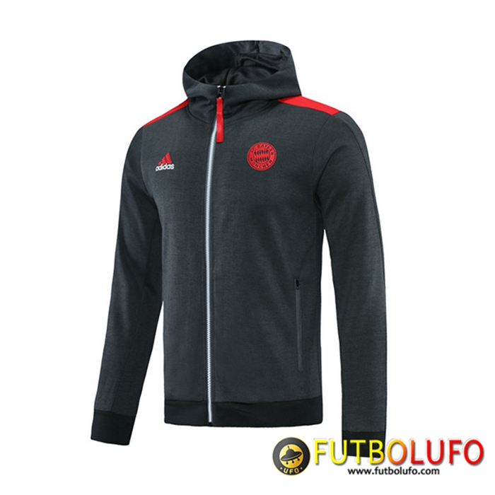Chaqueta Con Capucha Bayern Munich Grigio/Rood 2021/2022