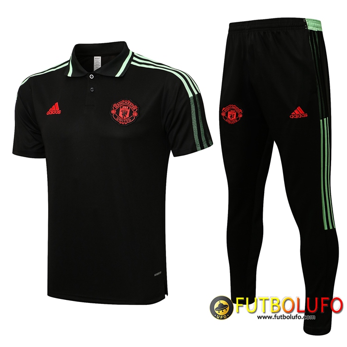 Camiseta Polo Manchester United + Pantalones Negro/Verde 2021/2022