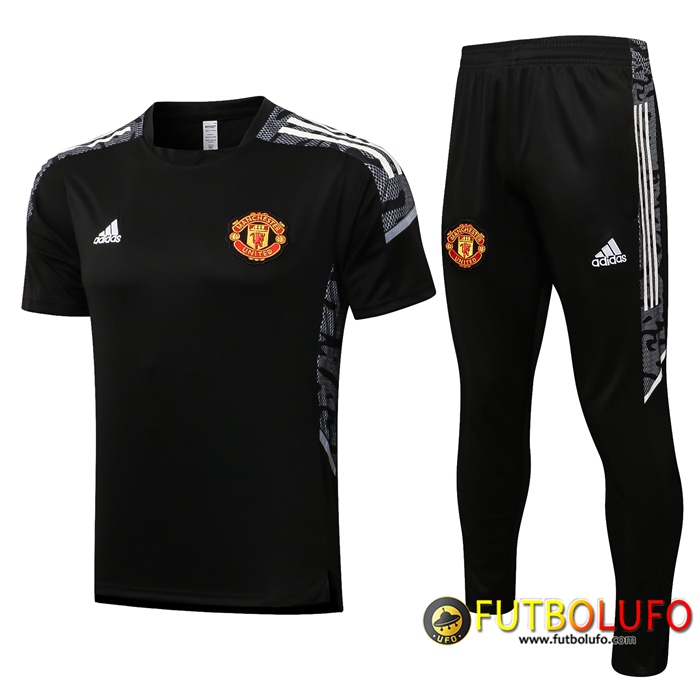 Camiseta Polo Manchester United + Pantalones Blanca/Negro 2021/2022