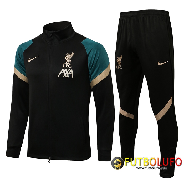 Chandal Equipos De Futbol - Chaqueta FC Liverpool Negro/Verde/Marron 2021/2022