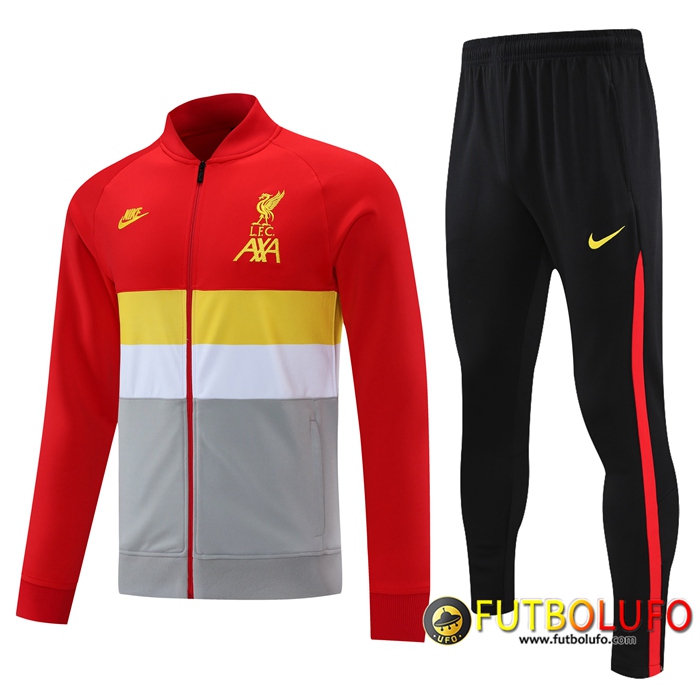 Chandal Equipos De Futbol - Chaqueta FC Liverpool Rojo/Amarillo/Blanca/Grigio 2021/2022