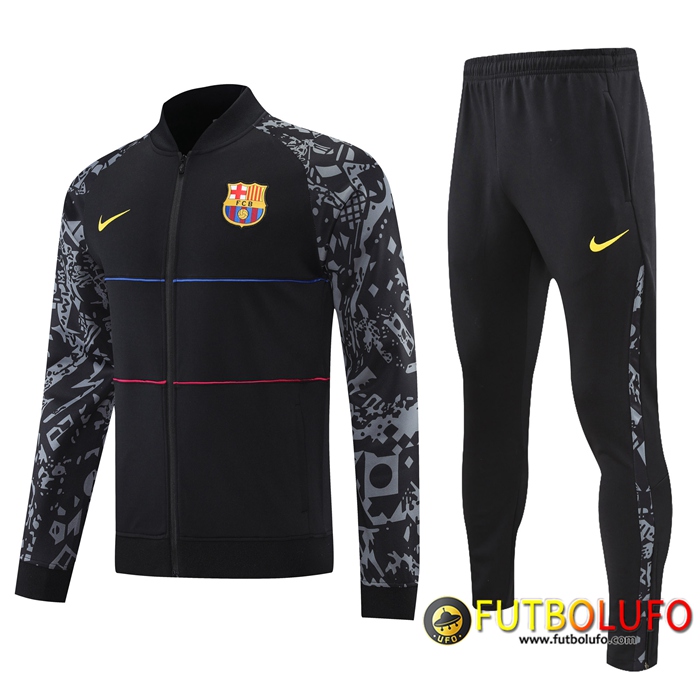 Chandal Equipos De Futbol - Chaqueta FC Barcelona Negro/Grigio 2021/2022