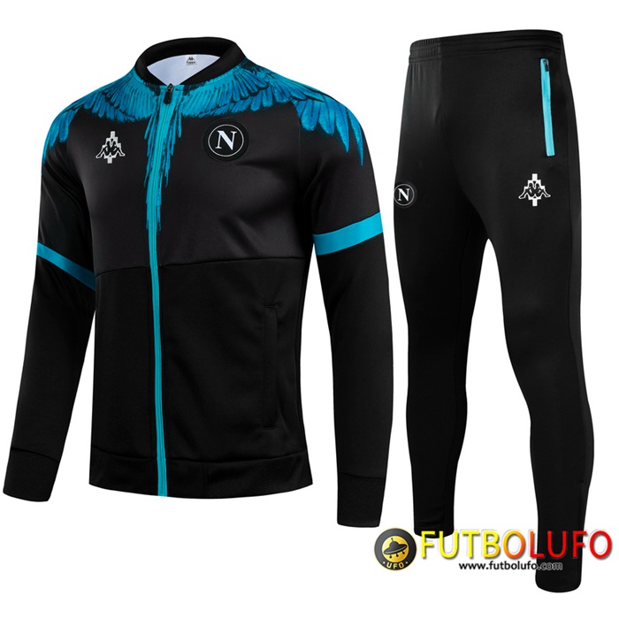 Chandal Equipos De Futbol - Chaqueta SSC Napoli Ninos Negro/Azul 2021/2022