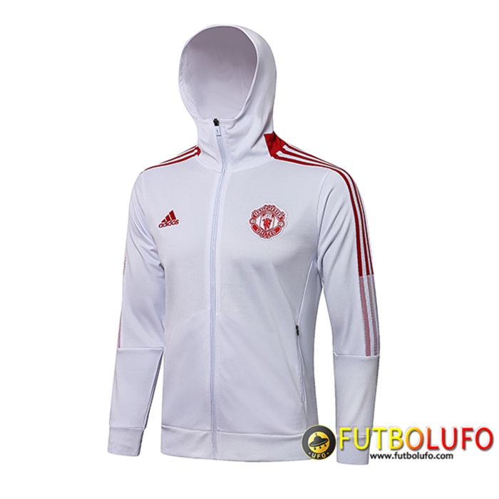 Chaqueta Con Capucha Manchester United Rojo/Blanca 2021/2022