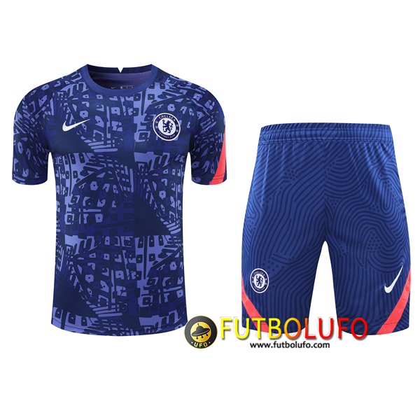 Camiseta Entrenamiento FC Chelsea + Shorts Azul 2020/2021