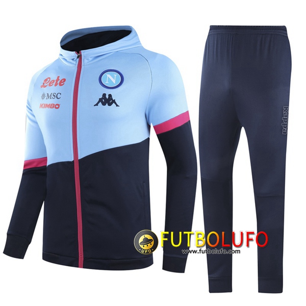 Chandal del SSC Napoles Azul/Negro 2020 2021 Chaqueta con capucha + Pantalones