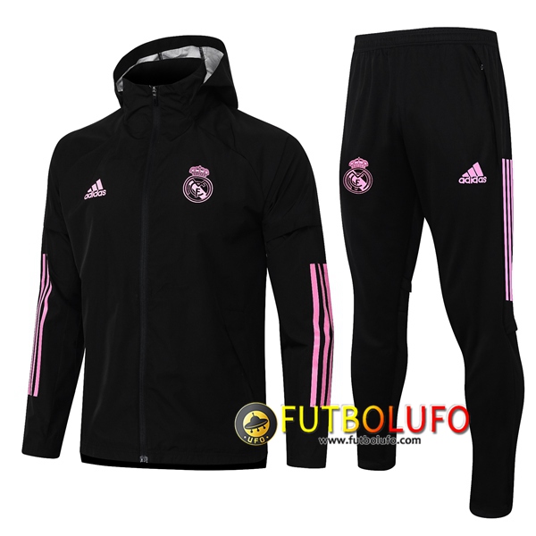 Chandal del Real Madrid Negro/Rosa 2020 2021 Rompevientos + Pantalones