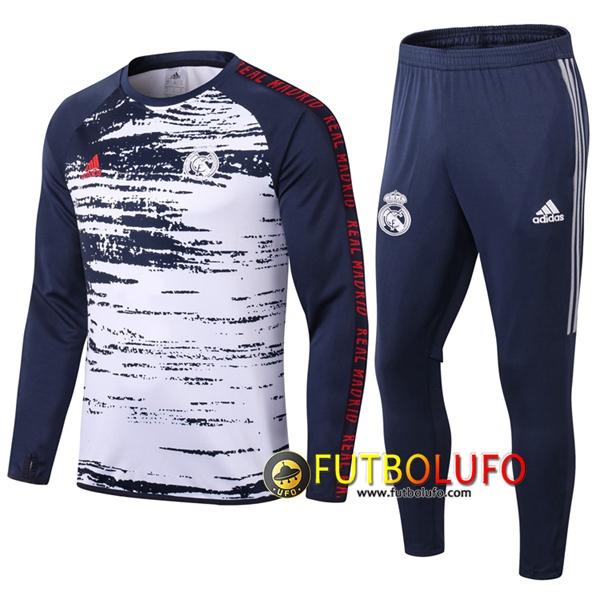 Chandal del Real Madrid Ninos Azul/Blanco 2020/2021 Sudadera + Pantalones