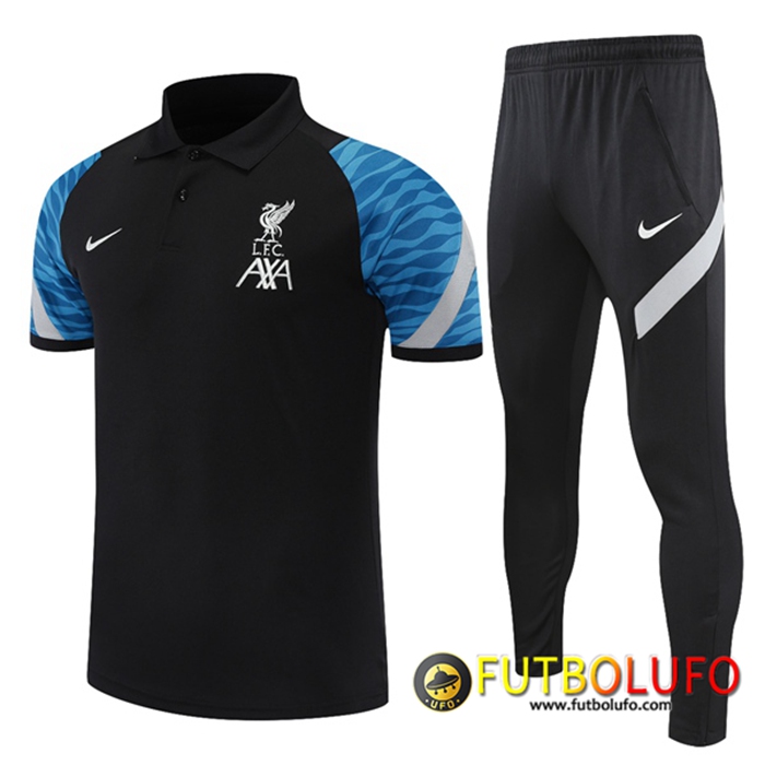 Camiseta Polo FC Liverpool + Pantalones Negro/Azul 2021/2022