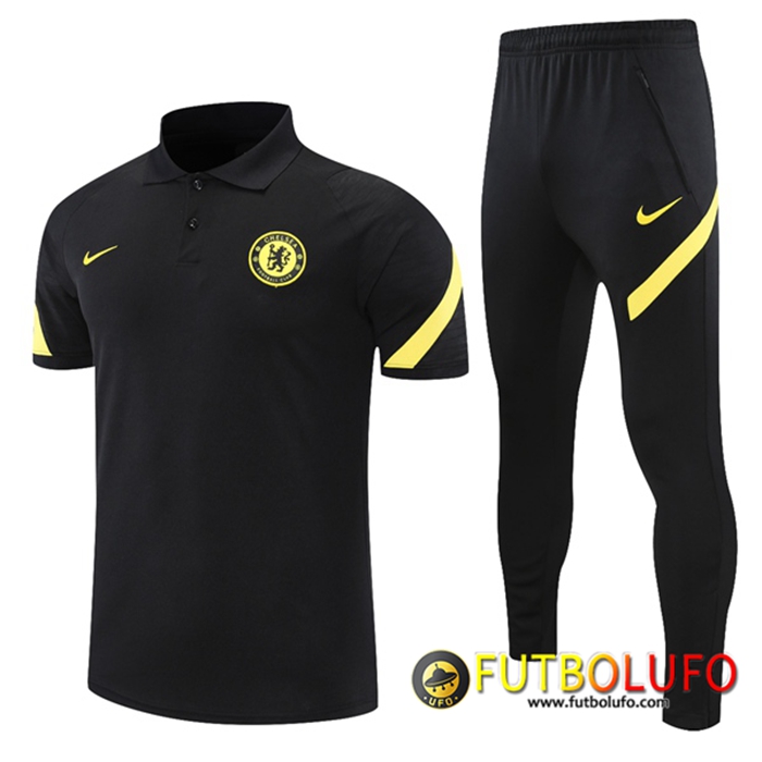 Camiseta Polo FC Chelsea + Pantalones Blanca/Rojo 2021/2022