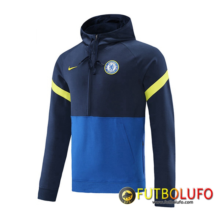 Sudadera De Entrenamiento Con Capucha FC Chelsea Azul Marino/Azul 2021/2022