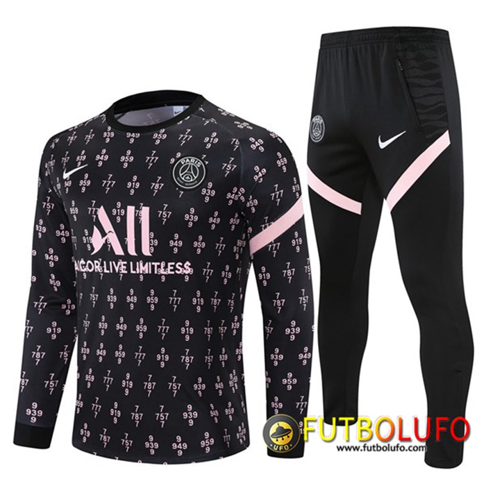 Chandal Equipos De Futbol Jordan PSG Negro/Rosa 2021/2022