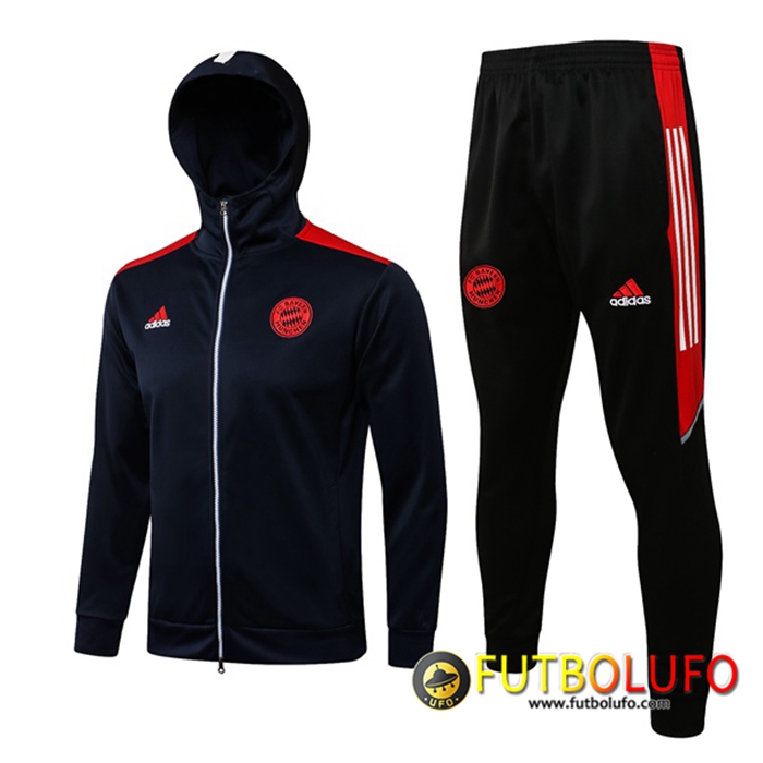 Chaqueta Con Capucha Chandal Bayern Munich Negro/Rojo 2021/2022