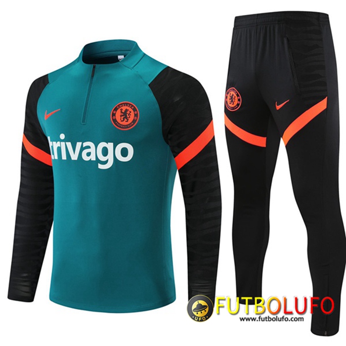 Chandal Equipos De Futbol FC Chelsea Ninos Verde Oscuro/Negro 2021/2022