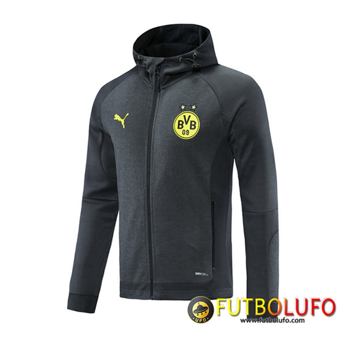 Chaqueta Con Capucha Dortmund BVB Gris Oscuro 2021/2022